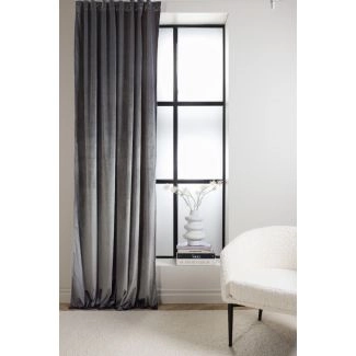 Gordijn Van Fluweel 2-pack Lavendelvind Donkergrijs