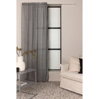 Linnen-look Gordijn 2-pack Rosendimma Donkergrijs