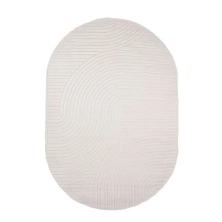 Ovaal Hilda Wit Hoogpolig Vloerkleed