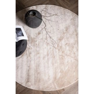 Rond Brillo Beige Katoenen Vloerkleed