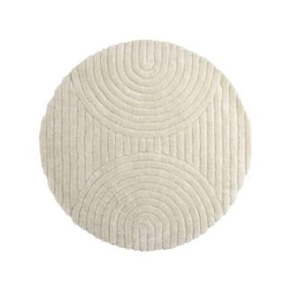 Rond Veron Wit Hoogpolig Vloerkleed