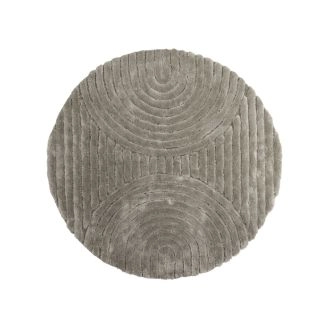 Rond Veron Greige Hoogpolig Vloerkleed