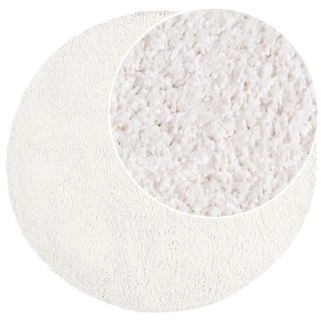 Rond Lazy Gebroken wit Hoogpolig Vloerkleed