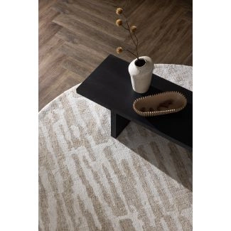 Rond Lira Beige Hoogpolig Vloerkleed