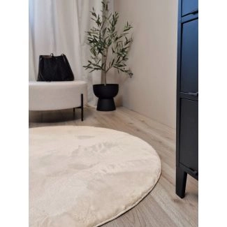 Rond Eline Natuur Hoogpolig Vloerkleed