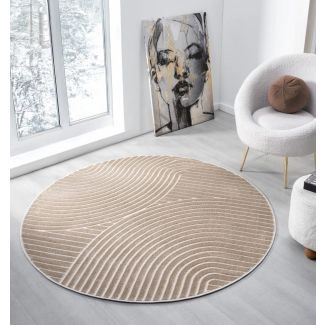 Rond Bella Spin Donkerbeige Wilton Vloerkleed