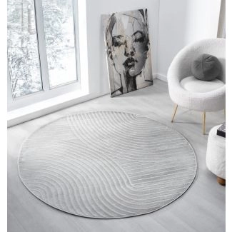 Rond Bella Spin Grijs Wilton Vloerkleed