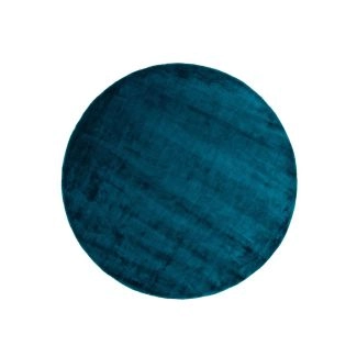 Rond Brillo Blauw Katoenen Vloerkleed