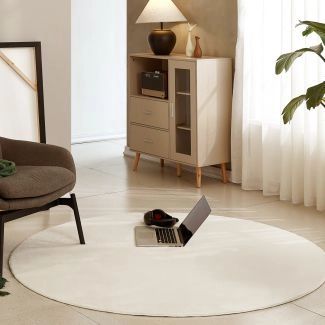 Rond Cat Gebroken wit Wasbaar Pelskleed