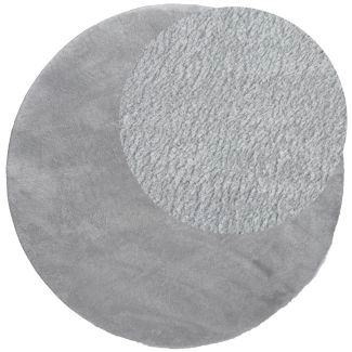 Rond Cloudy Zilver Wasbaar Zacht Hoogpolig Vloerkleed
