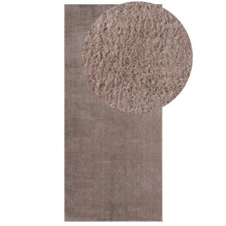 Loper Cloudy Taupe Wasbaar Zacht Hoogpolig Vloerkleed