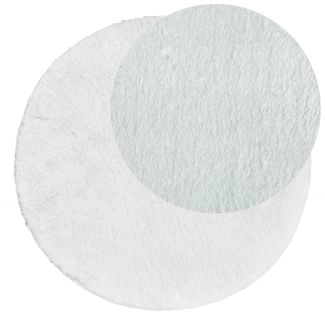 Rond Cloudy Wit Wasbaar Zacht Hoogpolig Vloerkleed