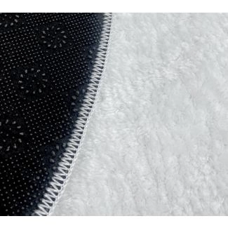 Rond Cloudy Wit Wasbaar Zacht Hoogpolig Vloerkleed