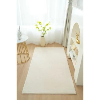 Loper Comfy Beige Wasbaar Hoogpolig Vloerkleed