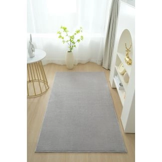 Loper Comfy Zilver Wasbaar Hoogpolig Vloerkleed