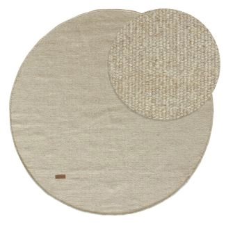 Rond Dalen Beige Wollen Vloerkleed