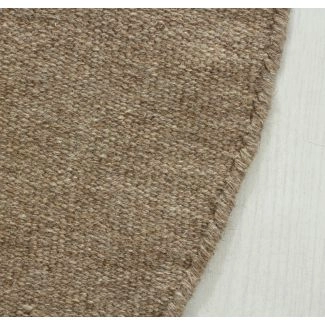 Rond Dalen Bruin Wollen Vloerkleed