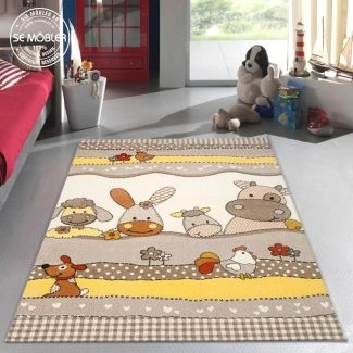 Kindervloerkleed Diamond Farmen Beige