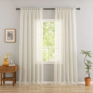 Linnen-look Gordijn 2-pack Ellinor Beige