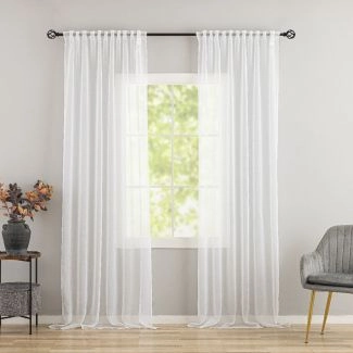 Ellinor Wit 2x135x250 cm Linnen-look Gordijn 2-pack