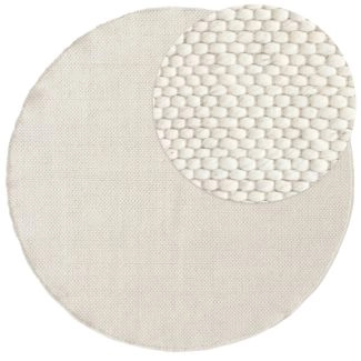 Rond Elsa Gebroken wit Wollen Vloerkleed