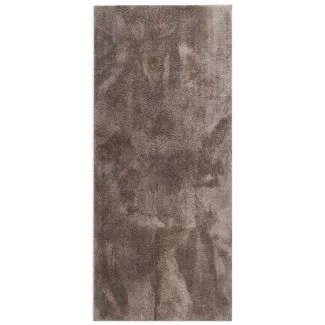 Loper Fluffy Taupe Wasbaar Zacht Hoogpolig Vloerkleed