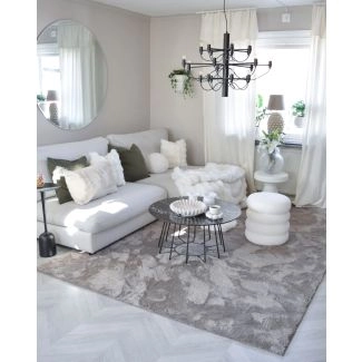 Wasbaar Zacht Hoogpolig Vloerkleed Fluffy Taupe