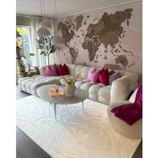 Wasbaar Zacht Hoogpolig Vloerkleed Fuzzy Meia Gebroken wit