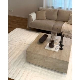 Wasbaar Zacht Hoogpolig Vloerkleed Fuzzy Vega Gebroken wit