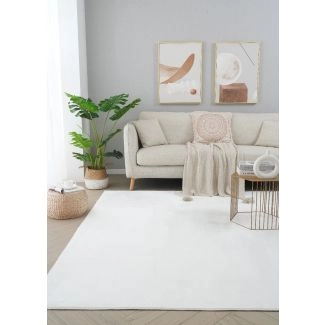 Zachte Bontlook Vloerkleed Glossy Gebroken wit