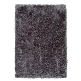 Hoogpolig Vloerkleed Harit Donkergrijs