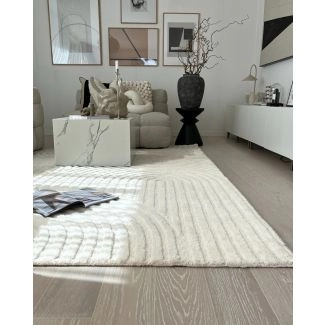 Wollen Vloerkleed Ilona Bene Gebroken wit