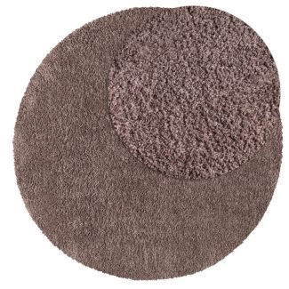 Rond Lazy Greige Hoogpolig Vloerkleed