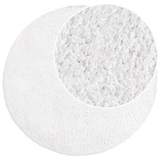 Rond Lazy Wit Hoogpolig Vloerkleed