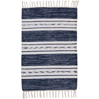 Katoenen Vloerkleed Girsu Blauw