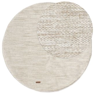 Rond Lunda Beige Wollen Vloerkleed