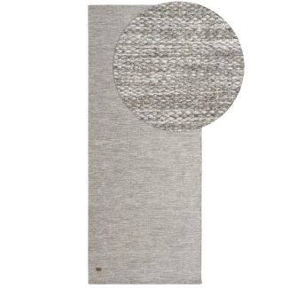 Loper Lunda Lichtgrijs Wollen Vloerkleed