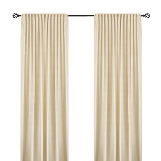 Ruimteverduisterende Fluweel Gordijn 2-pack Mathilde Beige