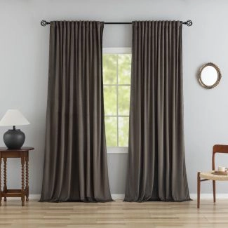 Ruimteverduisterende Fluweel Gordijn 2-pack Mathilde Taupe