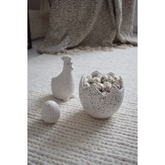 Rond Mellby Gebroken wit Wollen Vloerkleed