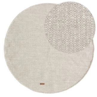 Rond Molly Crème/Grijs Wollen Vloerkleed