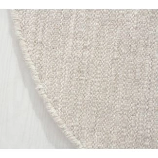 Rond Molly Crème/Grijs Wollen Vloerkleed