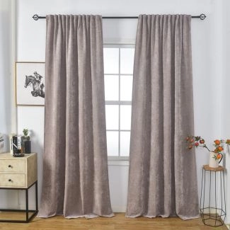 Ruimteverduisterende Fluweel Gordijn 2-pack Nancy Zand