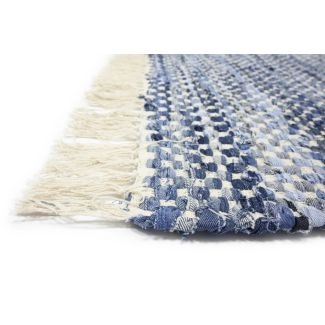 Katoenen Vloerkleed Nineveh Blauw