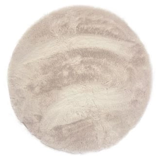Rond Rabbit Eco Lichtbeige Wasbaar Hoogpolig Vloerkleed