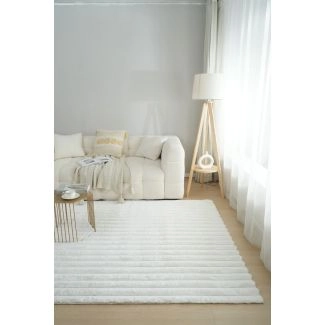 Wasbaar Pelskleed Rabbit Stripe Gebroken wit