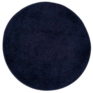 Rond Nubby Blauw Hoogpolig Vloerkleed