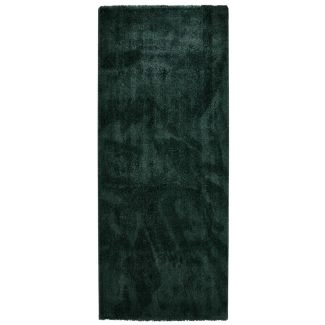 Loper Nubby Donkergroen Hoogpolig Vloerkleed