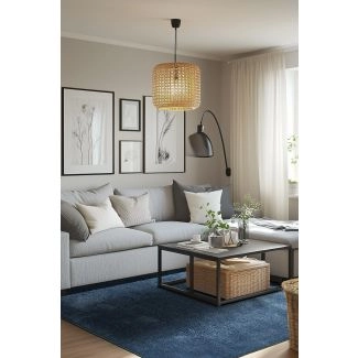 Hoogpolig Vloerkleed Solvyn Blauw