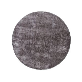 Rond Ludvig Grijs Hoogpolig Vloerkleed
